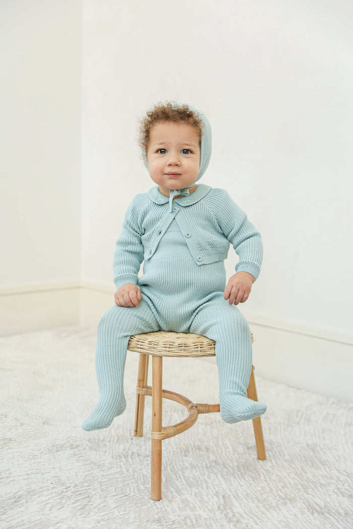 Richard Romper, Cardigan, & Bonnet Set