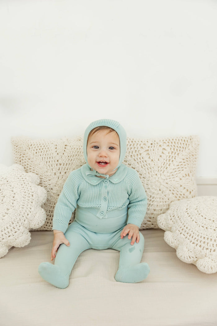 Richard Romper, Cardigan, & Bonnet Set