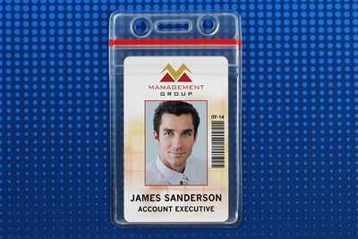 Rigid Thick Clear Vinyl Vertical Badge Holder with Zipper Closure - 506-ZNS, Qty = 100