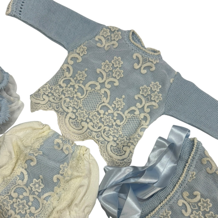 Roman Light Blue 4-piece Knitted Set