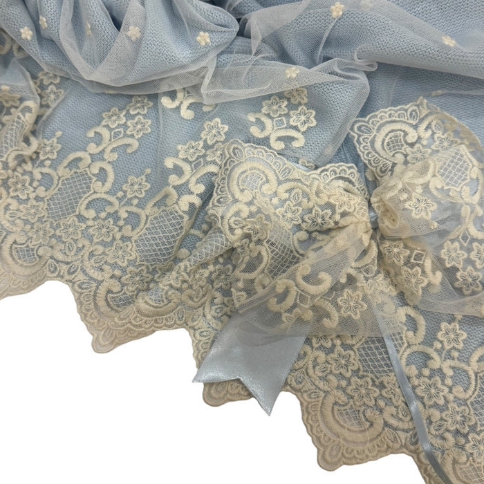 Roman Light Blue Lace Knitted Blanket