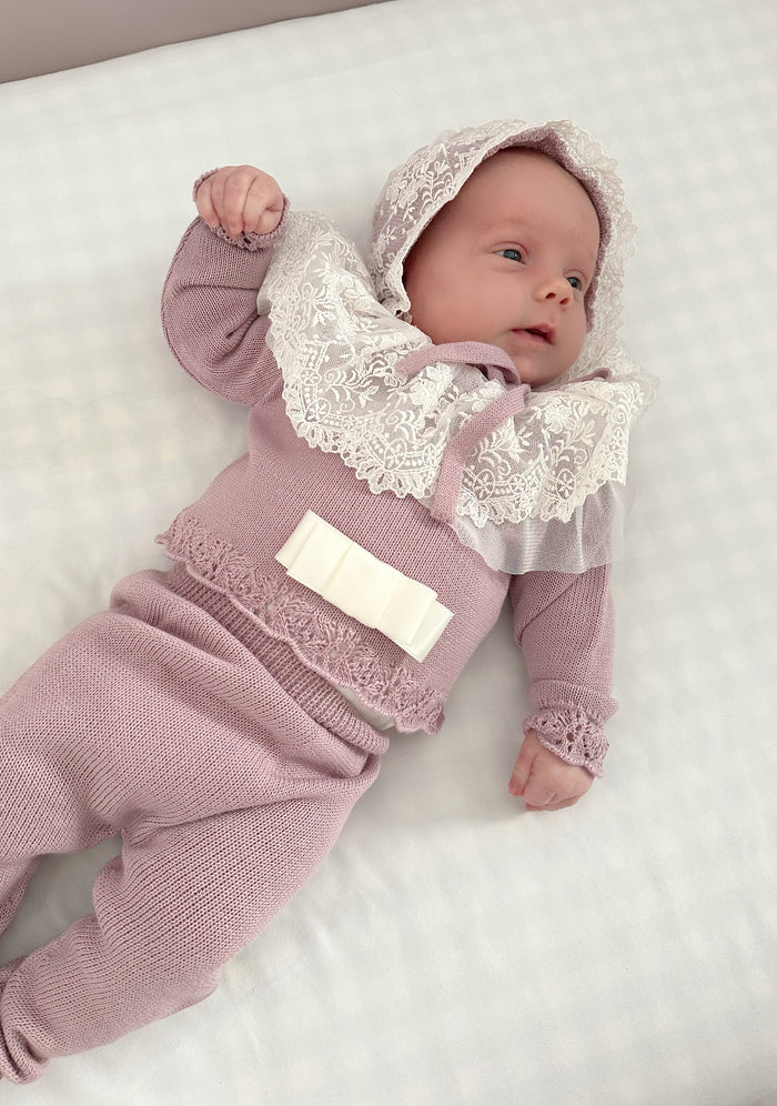 Romina 3-piece Purple knitted set