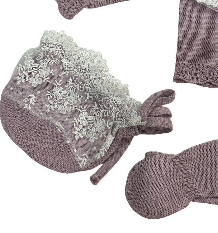 Romina 3-piece Purple knitted set
