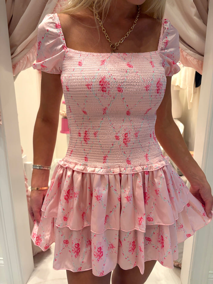 Rosie Satin Ruffled Mini Dress