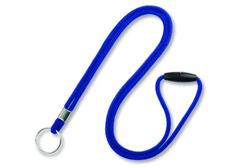 Round 1/8" (3 MM) Lanyard with Breakaway and Nickel-Plated Steel Split Ring, Qty = 100