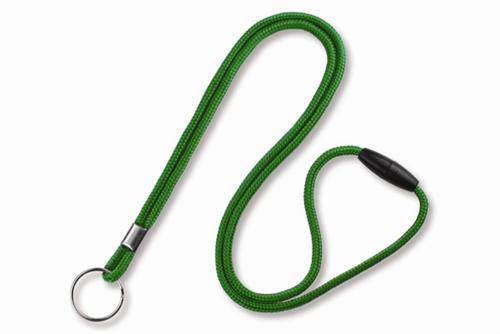 Round 1/8" (3 MM) Lanyard with Breakaway and Nickel-Plated Steel Split Ring, Qty = 100