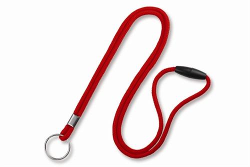 Round 1/8" (3 MM) Lanyard with Breakaway and Nickel-Plated Steel Split Ring, Qty = 100