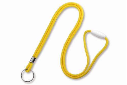 Round 1/8" (3 MM) Lanyard with Breakaway and Nickel-Plated Steel Split Ring, Qty = 100