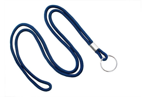 Round 1/8" (3 MM) Lanyard with Nickel-Plated Steel Split Ring, Qty = 100