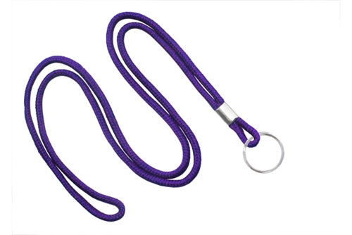 Round 1/8" (3 MM) Lanyard with Nickel-Plated Steel Split Ring, Qty = 100