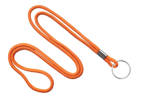 Round 1/8" (3 MM) Lanyard with Nickel-Plated Steel Split Ring, Qty = 100