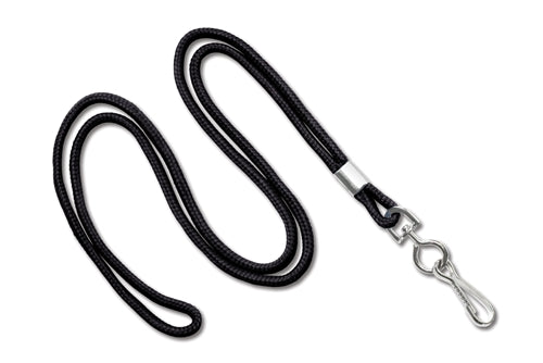 Round 1/8" (3 MM) Lanyard with Nickel-Plated Steel Swivel Hook, Qty = 100
