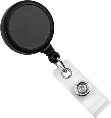 Round Max Label Badge Reel with Vinyl Strap and Swivel Clip, Qty = 25