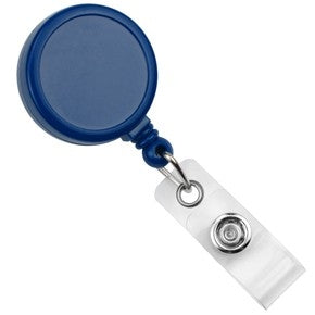 Round Max Label Badge Reel with Vinyl Strap and Swivel Clip, Qty = 25
