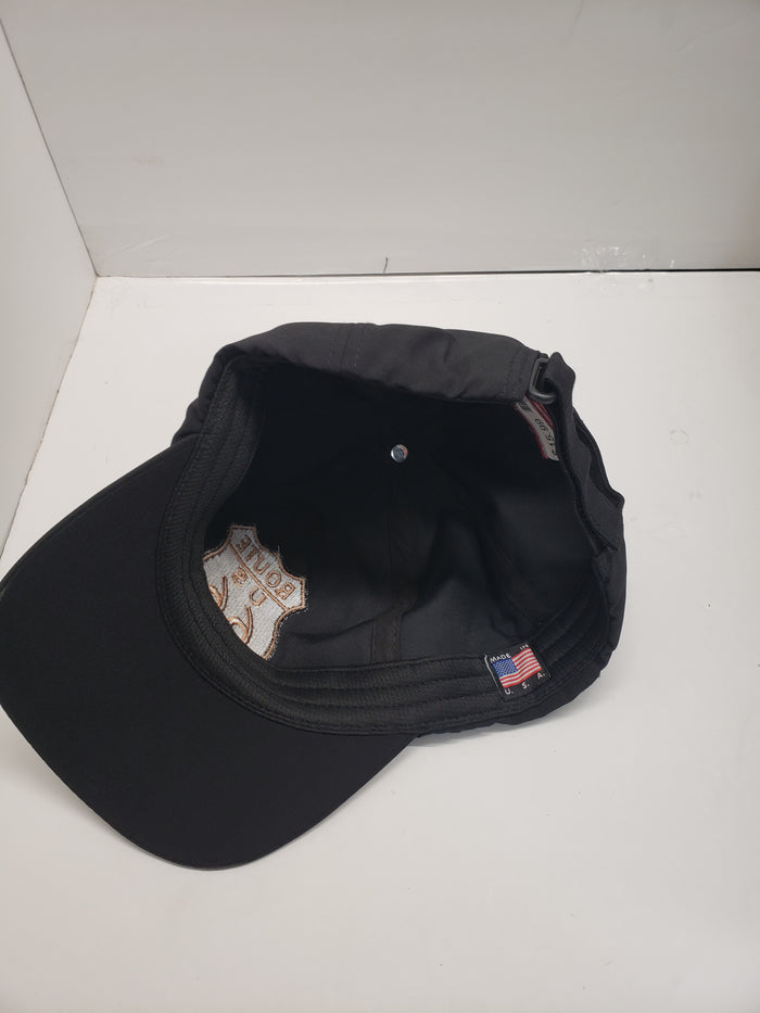 Route 66 black Hat with American Flag on the Back