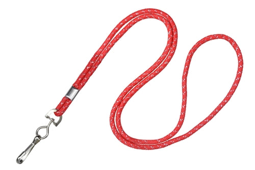 Royal Blue Metallic Silver Round 1/8" (3 mm) Lanyard with Nickel-Plated Steel Swivel Hook - 2135-3022, Qty = 100