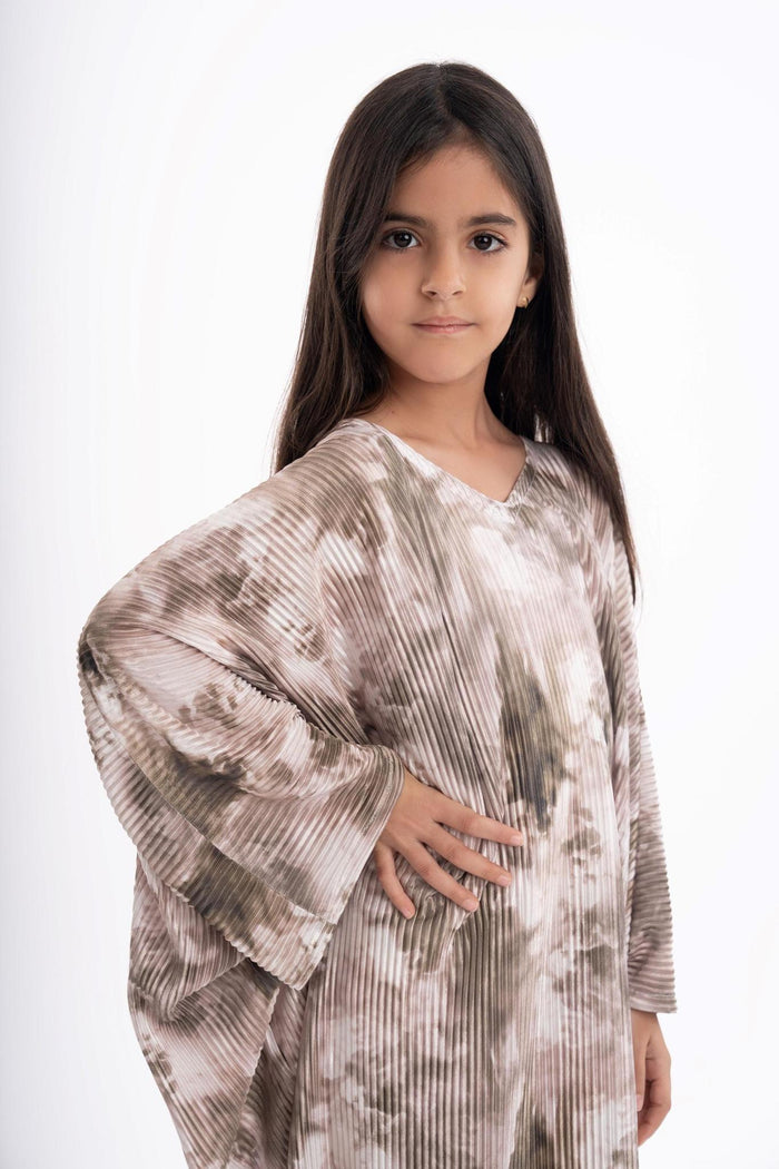 Ruba Khaki Printed Kaftan Kids