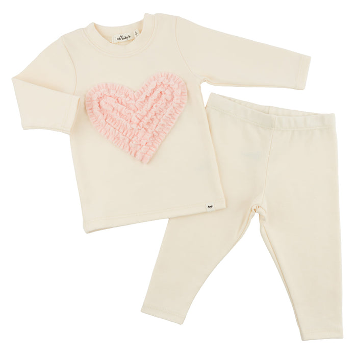 Ruffle Heart Pant Set