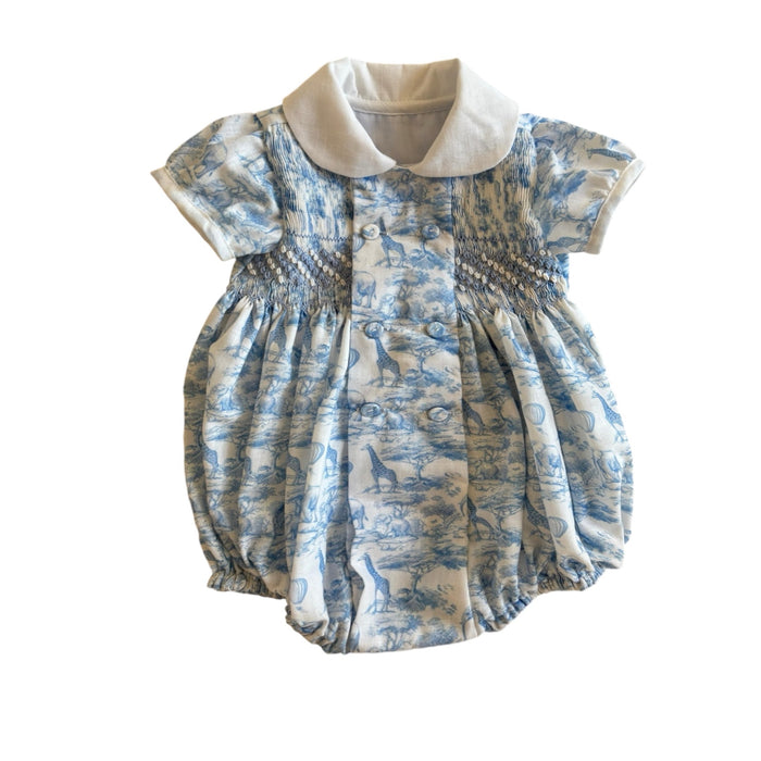 Safari Boy Handsmocked Romper