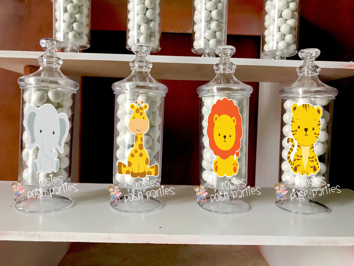 Baby Jungle Safari Baby Shower Birthday Theme Apothecary Favor