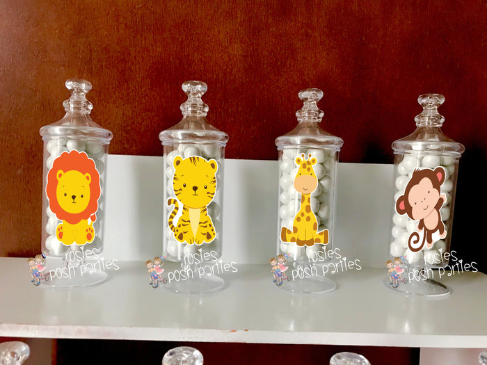 Baby Jungle Safari Baby Shower Birthday Theme Apothecary Favor