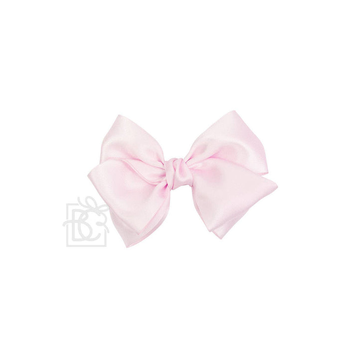 Satin European Bow w/ Ruffled Knot Clip