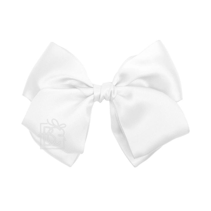 Satin European Bow w/ Ruffled Knot Clip