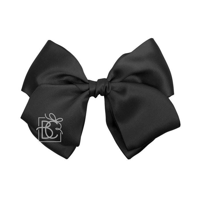 Satin European Bow w/ Ruffled Knot Clip