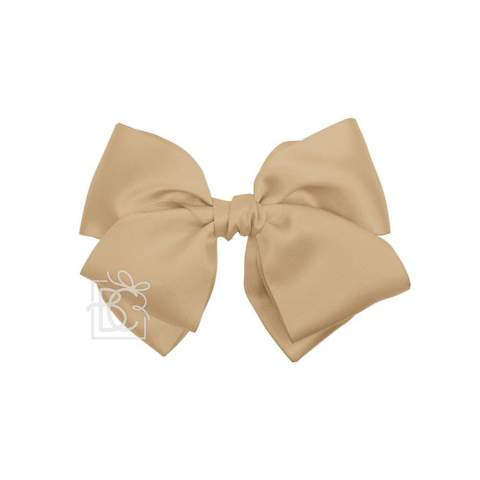 Satin European Bow w/ Ruffled Knot Clip