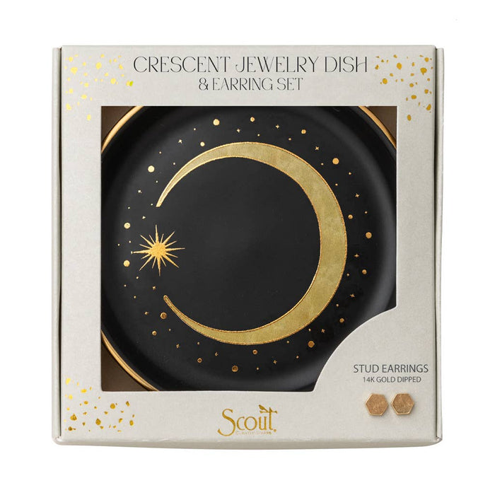 Scout Crescent Jewelry Dish & Stud Earring Set