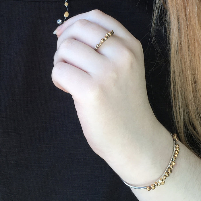 Seed Cuff Bracelet with Bronze