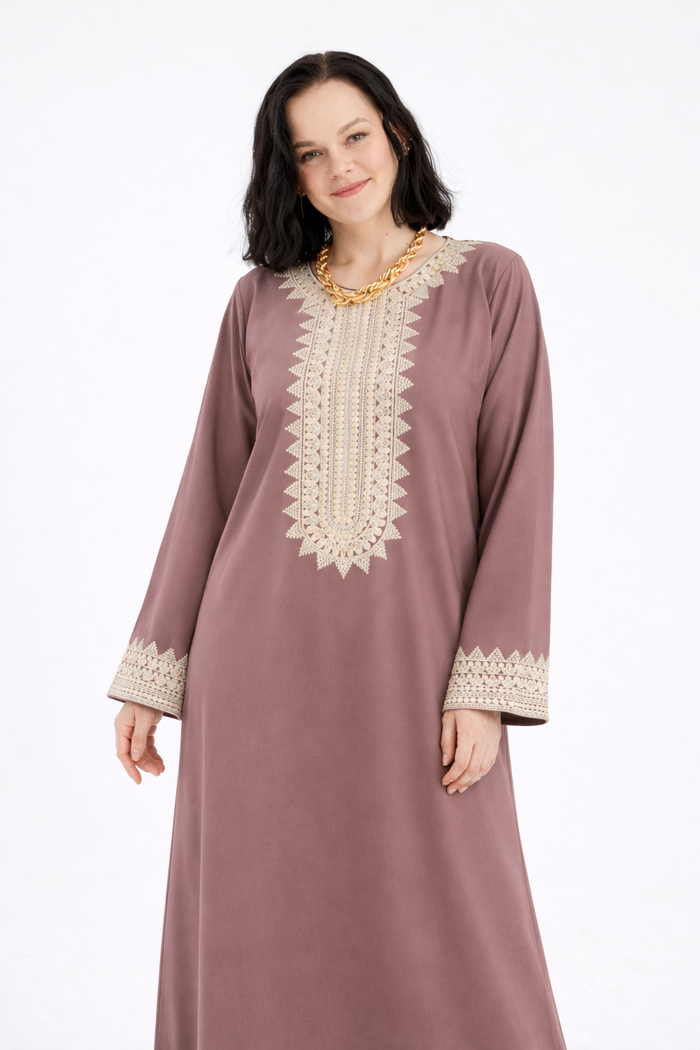 Sereen Dusky Taupe Jalabeya-Women