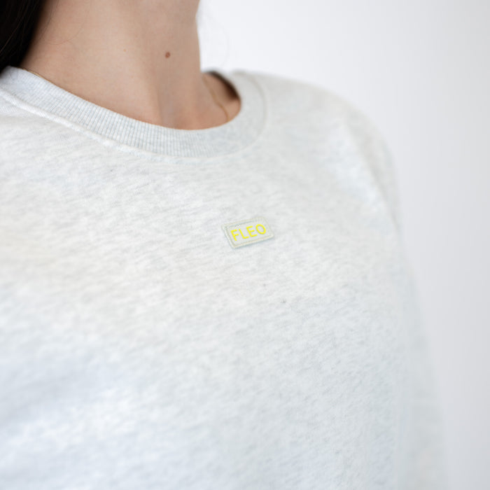 Serene Crop Crewneck Sweatshirt - Heather Gray