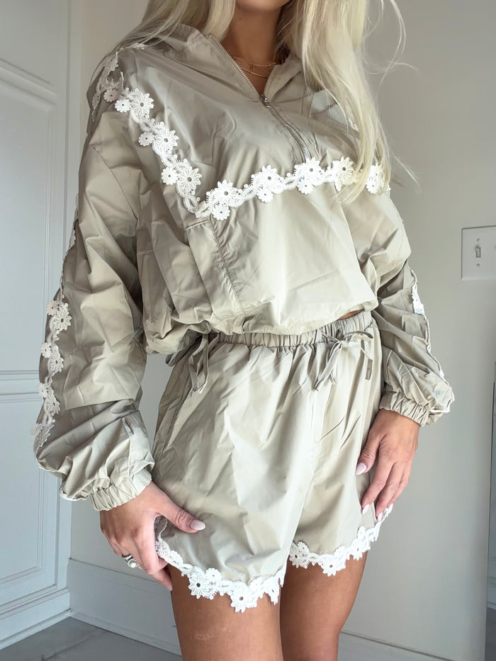 Sienna Lace Windbreaker Set