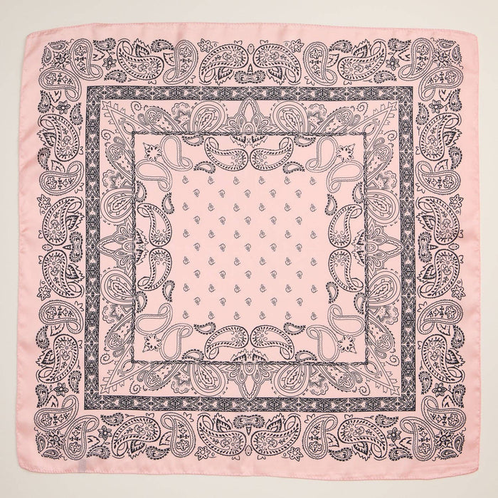 Silk-Texture Paisley Bandana/Square Scarf