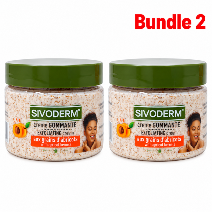 Sivoderm Exfoliating Cream with Apricot Kernel 100ml in branded packaging, gentle exfoliating skincare cream designed to remove dead skin cells and impurities for smoother, softer, refreshed-looking skin.