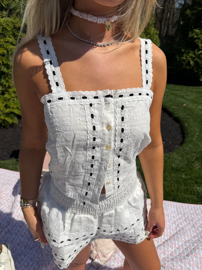Skylar Eyelet Top