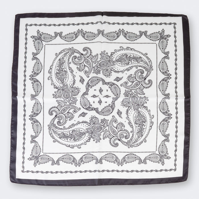 SL054 - Patterned Hair Scarf - Black & White