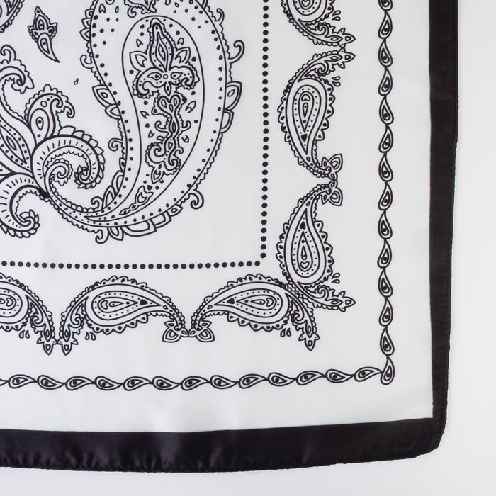 SL054 - Patterned Hair Scarf - Black & White