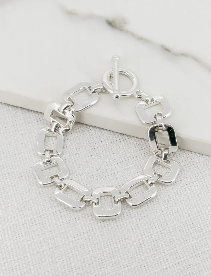 Square Link T-Bar Bracelet (2 Colours)