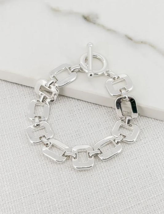 Square Link T-Bar Bracelet (2 Colours)