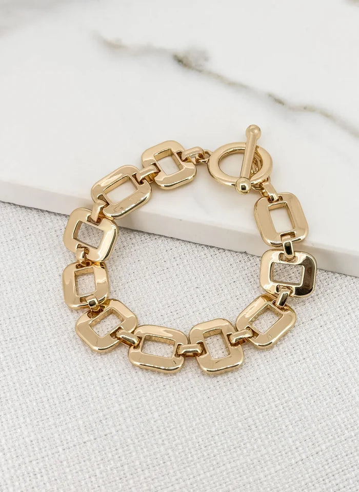 Square Link T-Bar Bracelet (2 Colours)