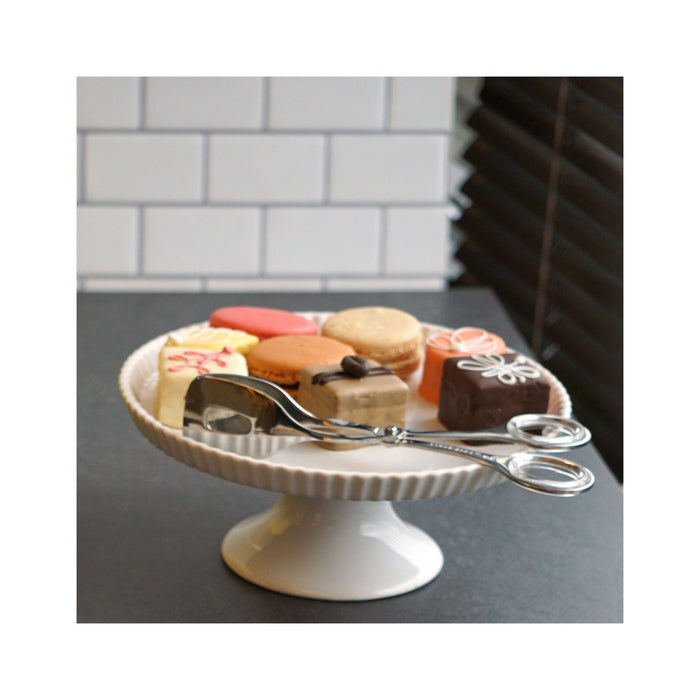 Stainless Steel Serving Tongs - Small - with pastries