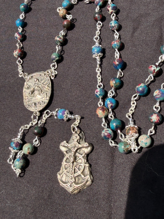 Stella Maris, Star of the Sea Argentium Silver and White Bronze Rosary Package