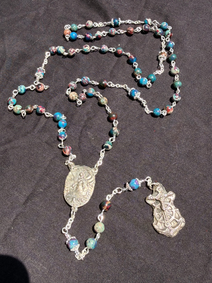 Stella Maris, Star of the Sea Argentium Silver and White Bronze Rosary Package