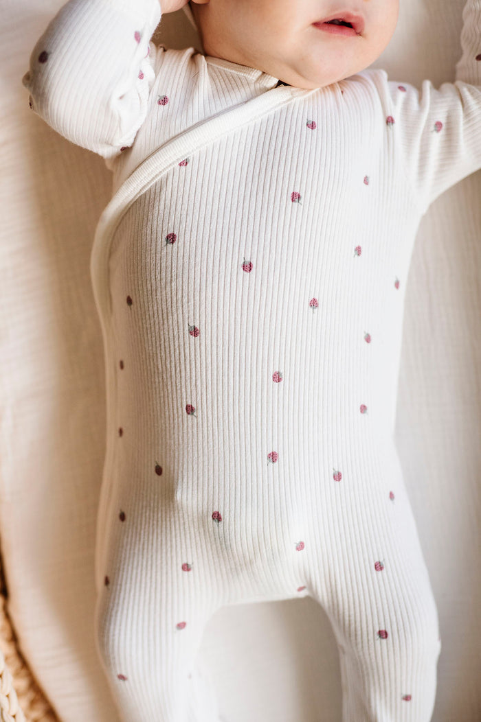 Strawberry Zipper Footie baby