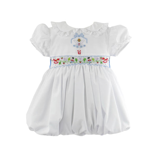 Sugarplum Handsmocked Girl Romper