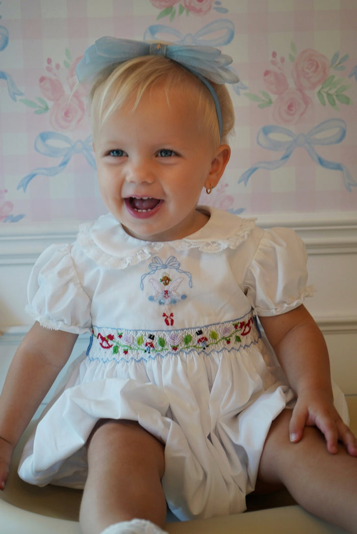 Sugarplum Handsmocked Girl Romper