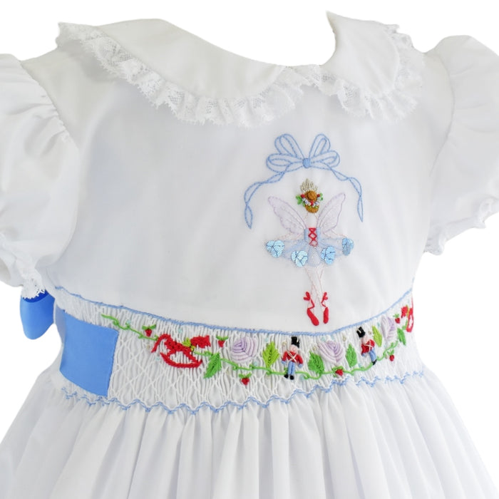 Sugarplum Handsmocked Girl Romper