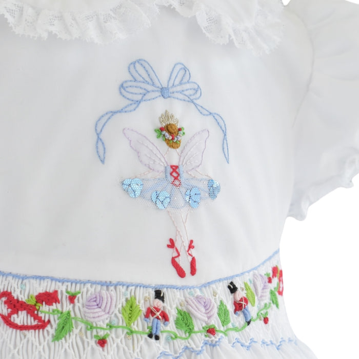 Sugarplum Handsmocked Girl Romper